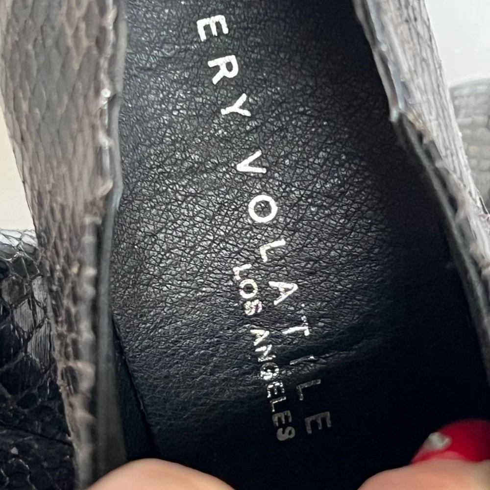 Very Volatile Ankle Boots Shiny Snake Print NWT - Picture 8 of 9